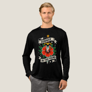 Floral Sword Emblem   Vibrant Hibiscus Summer Tri-Blend Shirt