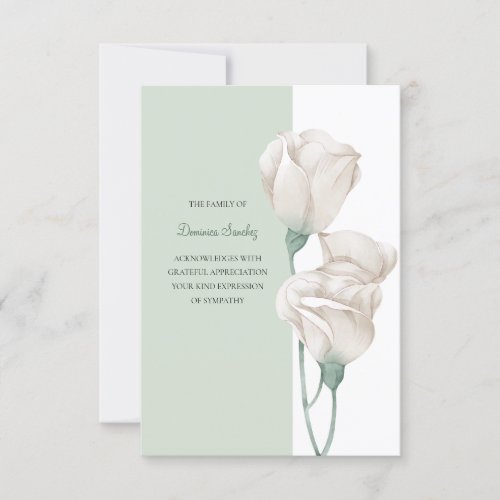 Floral Sympathy Acknowledgement Card