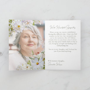 Floral Sympathy Card with Custom Photo & Message