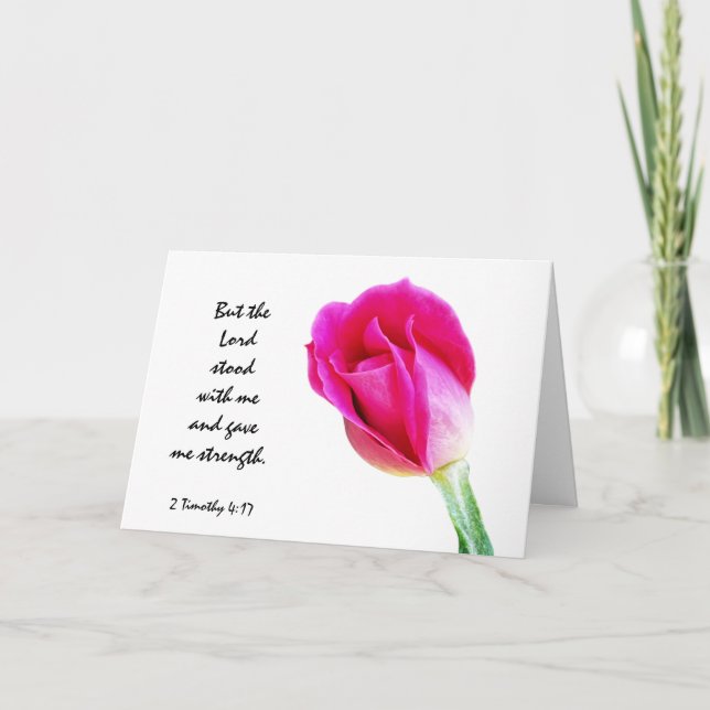 Floral Sympathy, Scripture Verse on God's Strength Card (Front)