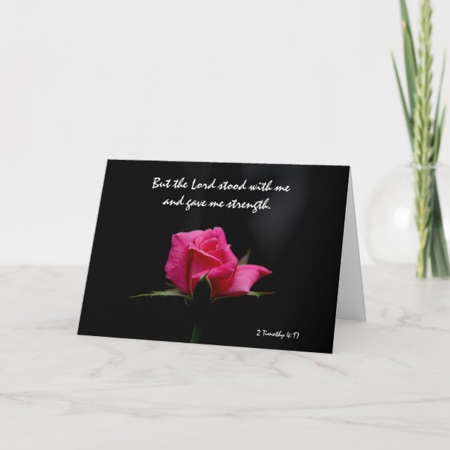 Floral Sympathy, Scripture Verse on God's Strength Card (Front)
