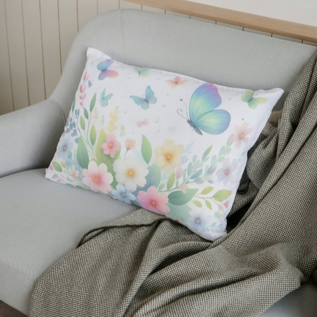 Floral Symphony 🌸🦋 Accent Pillow (Creator Uploaded)