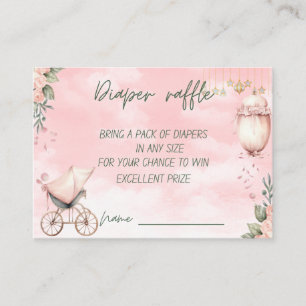 Floral Symphony & Baby Shower Diaper Raffle Enclosure Card