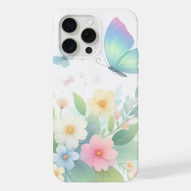 Floral Symphony 🌸🦋 iPhone Case (Back)