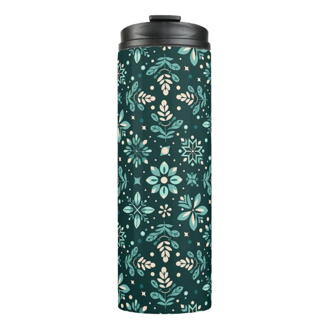 Floral Symphony Pattern Thermal Tumbler (Front)