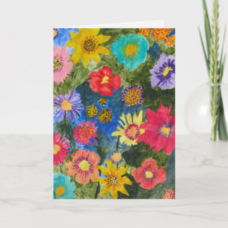 Floral Symphony - Uplifting Blank Greeting Card