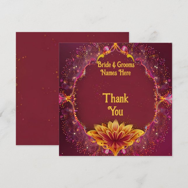 Floral Symphony: Wedding Elegance Collection Thank You Card (Front/Back)