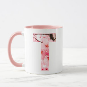 Floral T Initial Mug Personalized Name & Traits