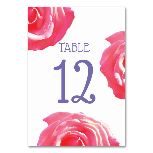Floral Table Number Card (Front)
