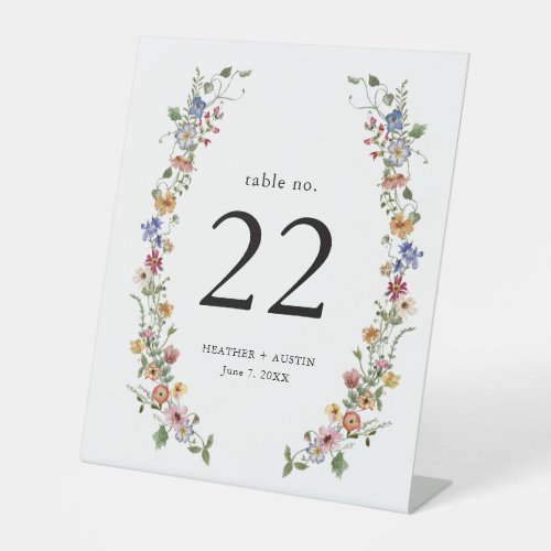 Floral Table Number Pedestal Sign