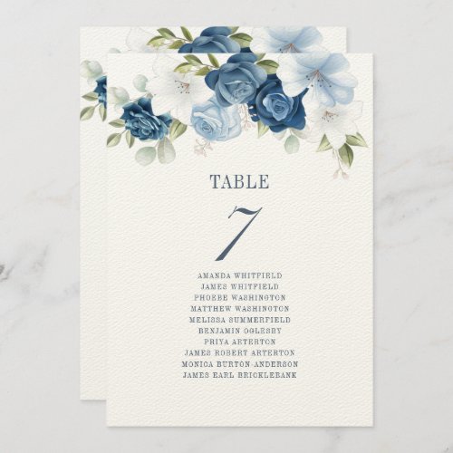 Floral Table Number Wedding Seating Chart