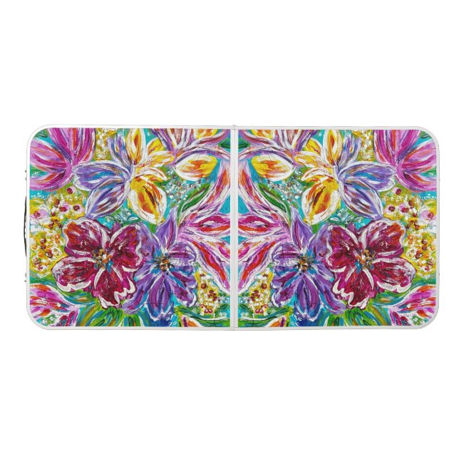 Floral Tail Gate folding table (Top)