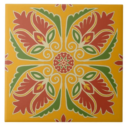 Floral Talavera Tile 