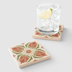 Floral Talavera Tile  Stone Coaster