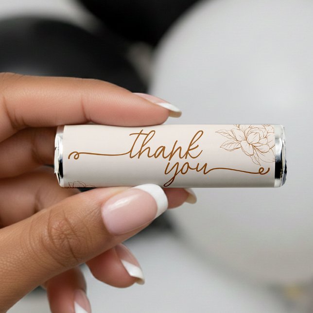 Floral Tan Brown Bridal Shower Thank You Favor (Creator Uploaded)
