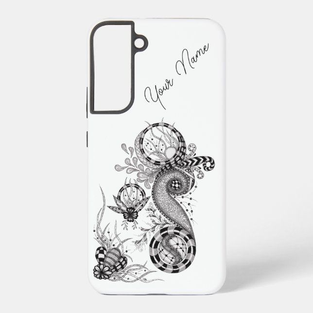 Floral Tangle Drawing -  Samsung Galaxy Case (Back)