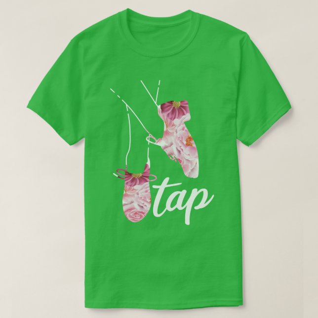 Floral Tap Dance Shoes T-Shirt (Design Front)