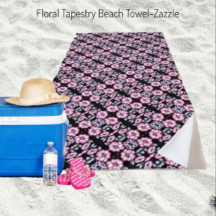 Floral Tapestry  Beach Towel