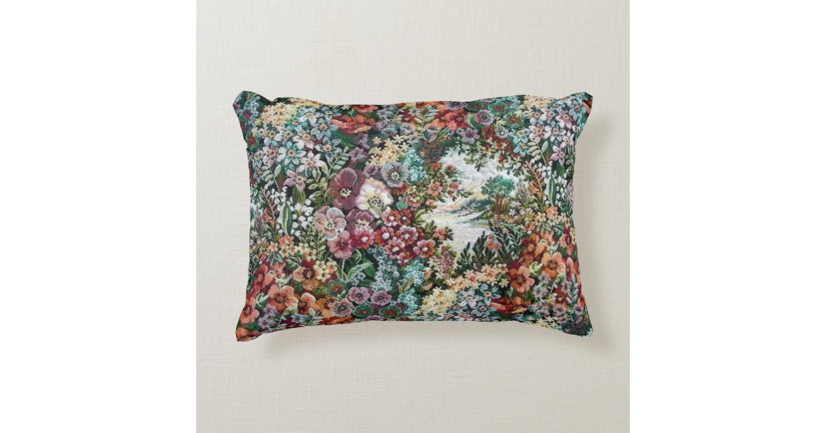 Floral Tapestry Decorative Pillow | Zazzle