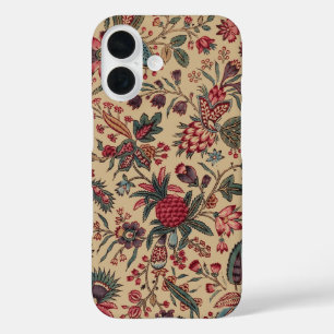 Floral Tapestry Needlework Flower Art iPhone 16 Case