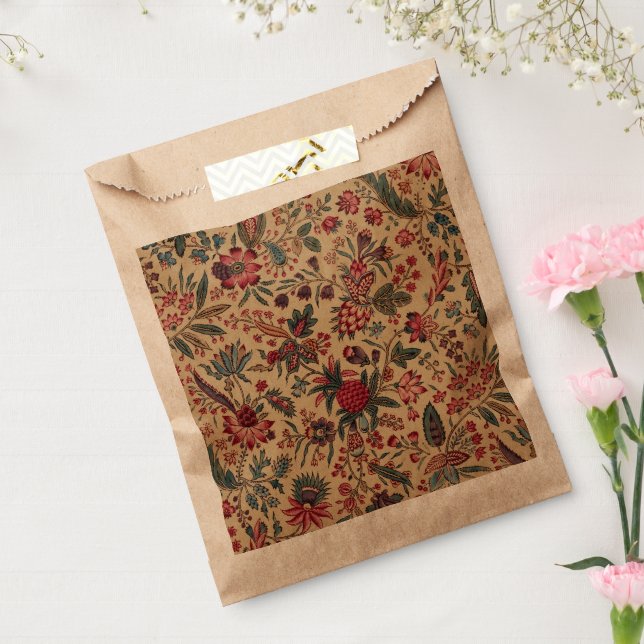 Floral Tapestry Needlework Flower Art Favor Bag (Sealed)