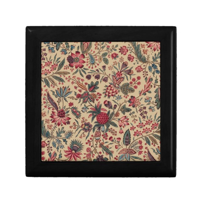 Floral Tapestry Needlework Flower Art Gift Box (Front)