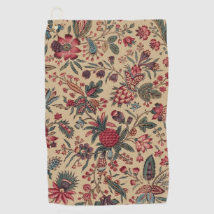 Floral Tapestry Needlework Flower Art Golf Towel
