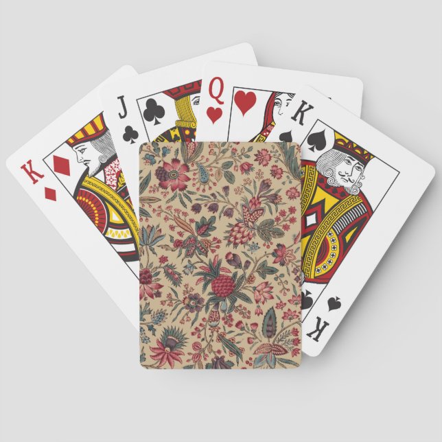 Floral Tapestry Needlework Flower Art Poker Cards (Back)