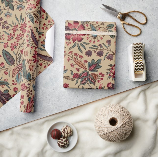 Floral Tapestry Needlework Flower Art Wrapping Paper (Crafts)