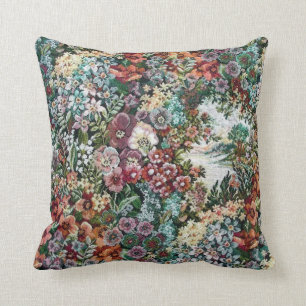Floral Tapestry Throw Pillow