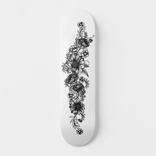 Floral Tattoo Skateboard (Front)