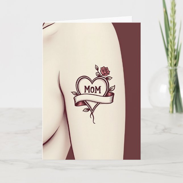 Floral Tattoo Sweet Mothers Day Card (Front)