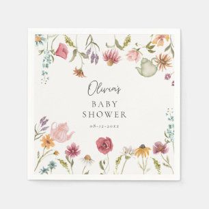 Floral Tea Baby Shower Napkins