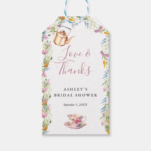 Floral Tea   Bridal Shower Thank you Gift Tags