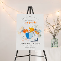 Floral Tea Cup Bridal Shower Tea Party Welcome