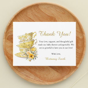 Floral Tea Cup Party Baby Shower Thank you Cards