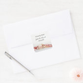 Floral Tea Cup Pearls Wedding Thank You Favor Tag (Envelope)