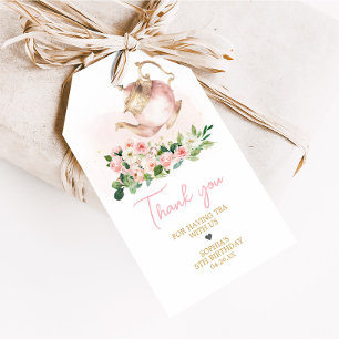 Floral Tea Garden Birthday Party Favor Tags