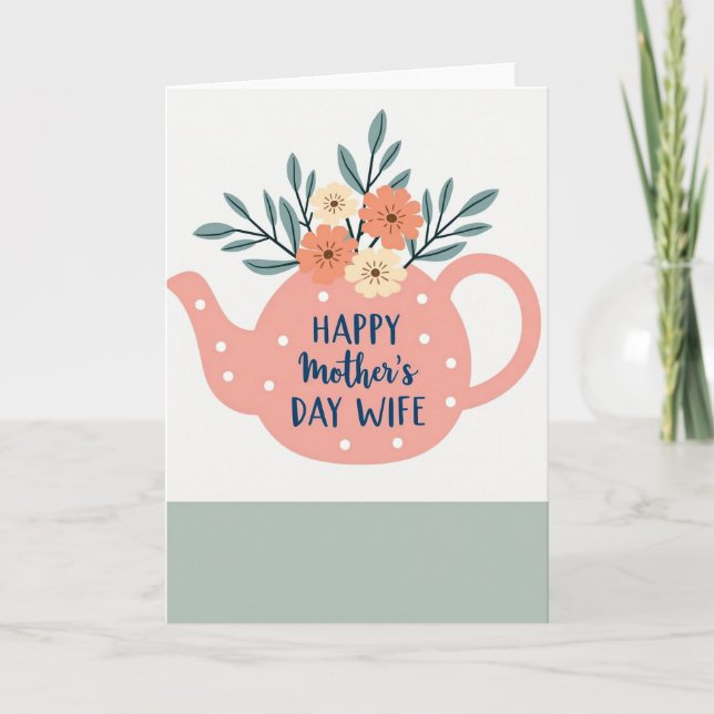 Floral Tea Happy Mothers Day Card (Front)