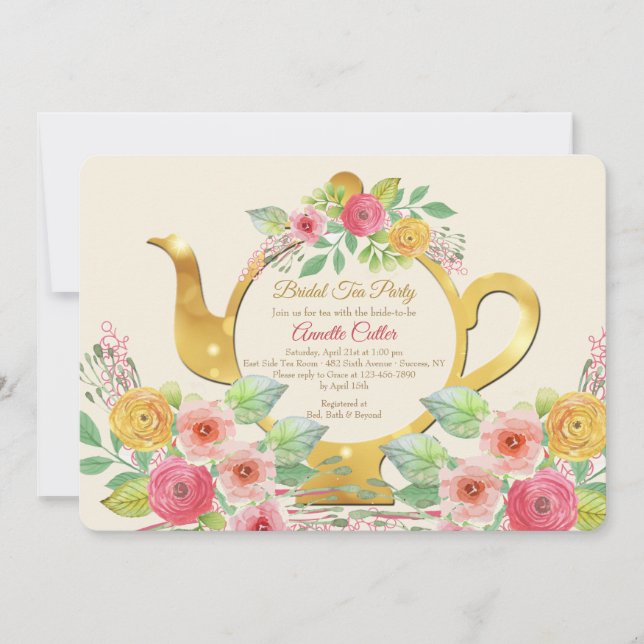 Floral Tea Invitation (Front)