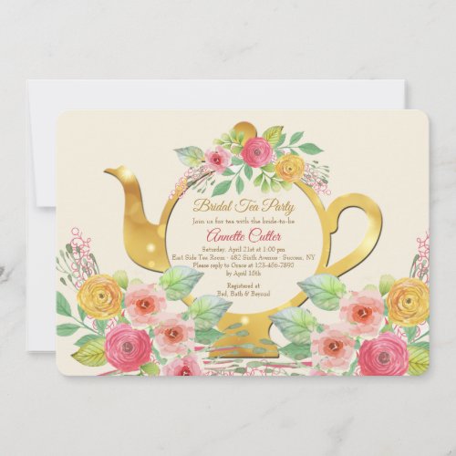 Floral Tea Invitation