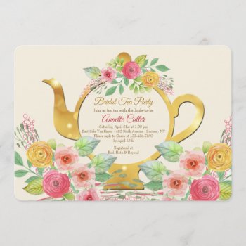 Floral Tea Invitation by CottonLamb at Zazzle