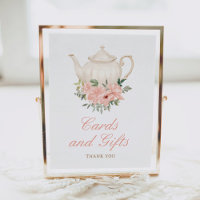 Floral Tea Party Baby Shower Cards and Gifts