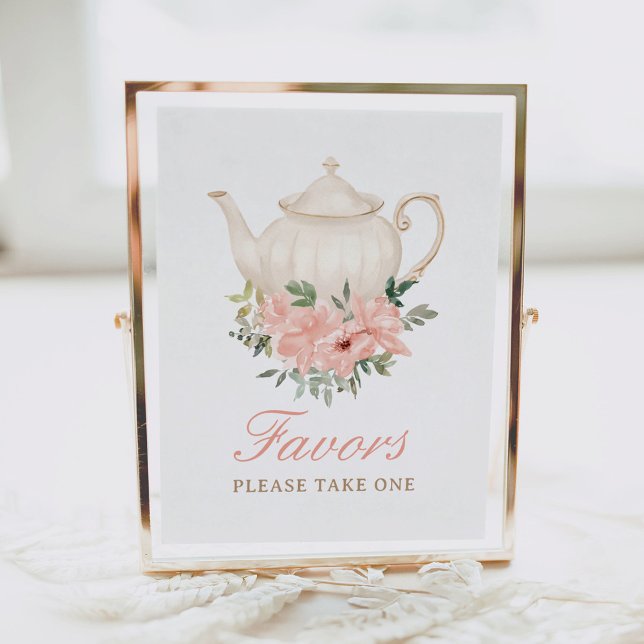Floral Tea Party Baby Shower Favors Sign (Creator Uploaded)