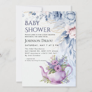 Floral Tea Party Baby Shower Invitation