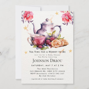 Floral Tea Party Baby Shower Invitation