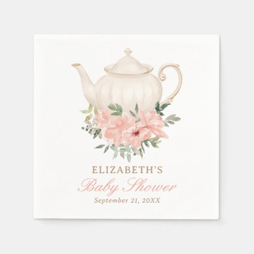 Floral Tea Party Baby Shower Napkins