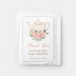 Floral Tea Party Baby Shower Thank You Tea Bag Drink Mix