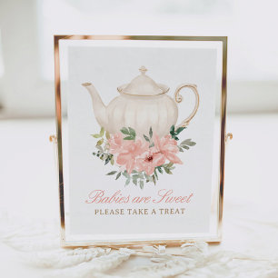 Floral Tea Party Baby Shower Treats Sign