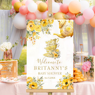 Floral Tea Party Baby Shower Welcome Sign